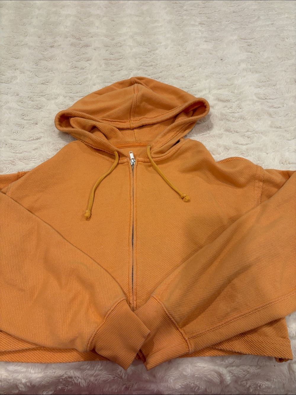 aerie orange zip up hoodie